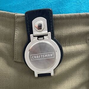 RARE VINTAGE CRAFTSMAN 80TH ANNIVERSARY LEATHER CLIP ON BELT WATCH